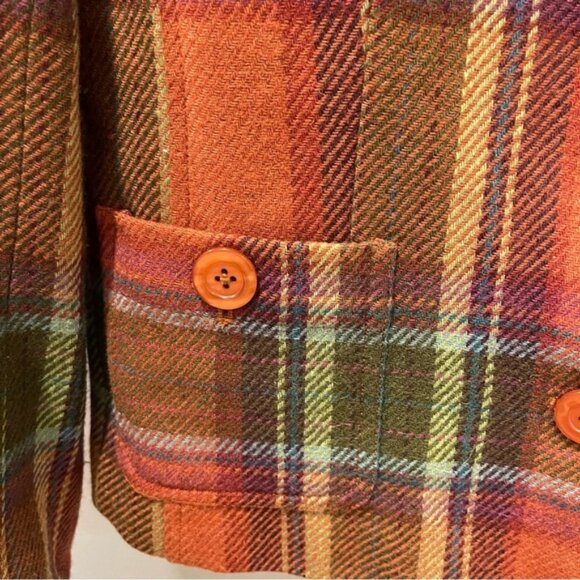 Field Gear Plaid Wool Blend Blazer Womens Size Medium - Picture 4 of 10